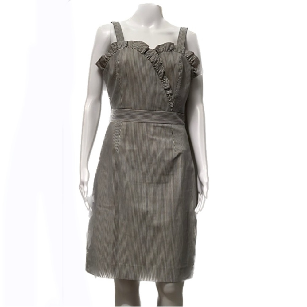 Cremieux French Country Asley Seersucker Ruffle Dress Size 6